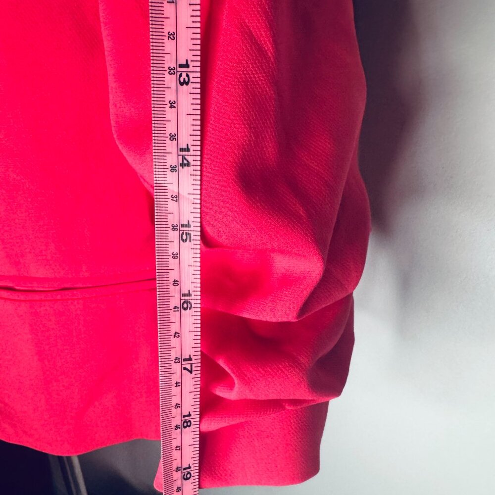 Rachel Zoe NWT Hot Pink Blazer with Ruched Sleeves Size Medium - Picture 7 of 8